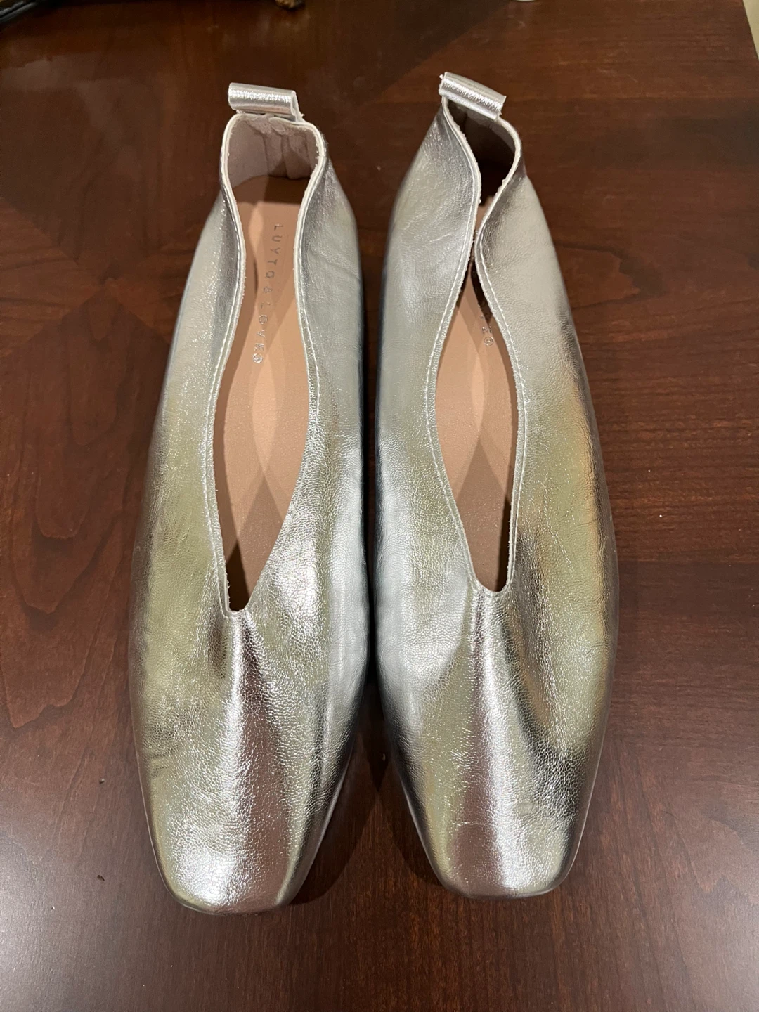 L'AUTRE CHOSE Silver Leather Ballet Flats Size 41