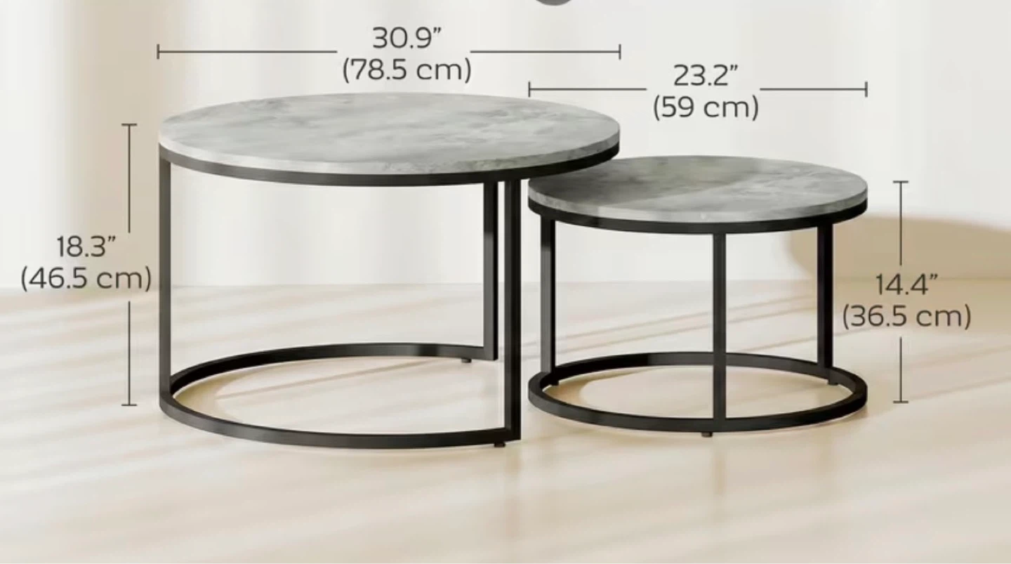 Set of 2 Nesting Coffee Tables - photo 2