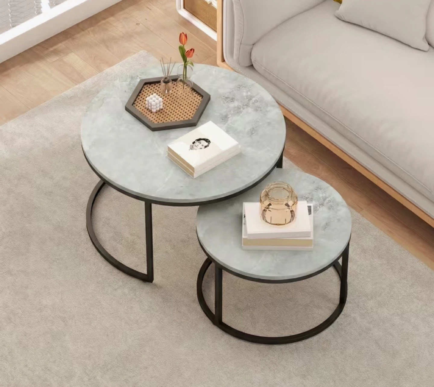 Set of 2 Nesting Coffee Tables - photo 3