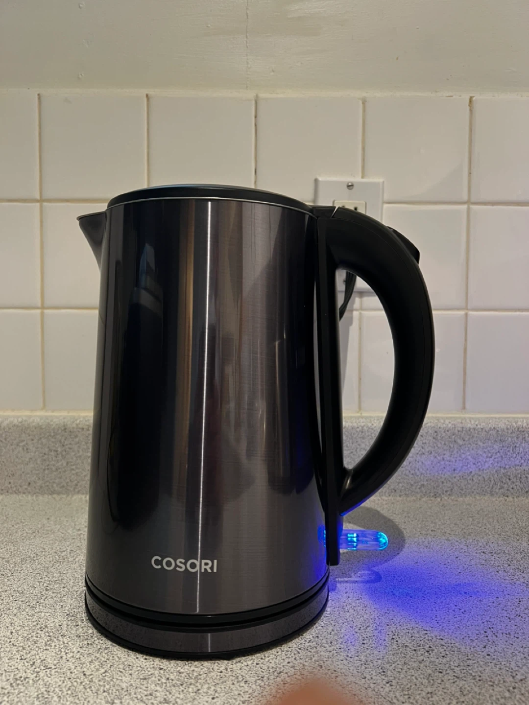 Matte black stainless steel electric kettle