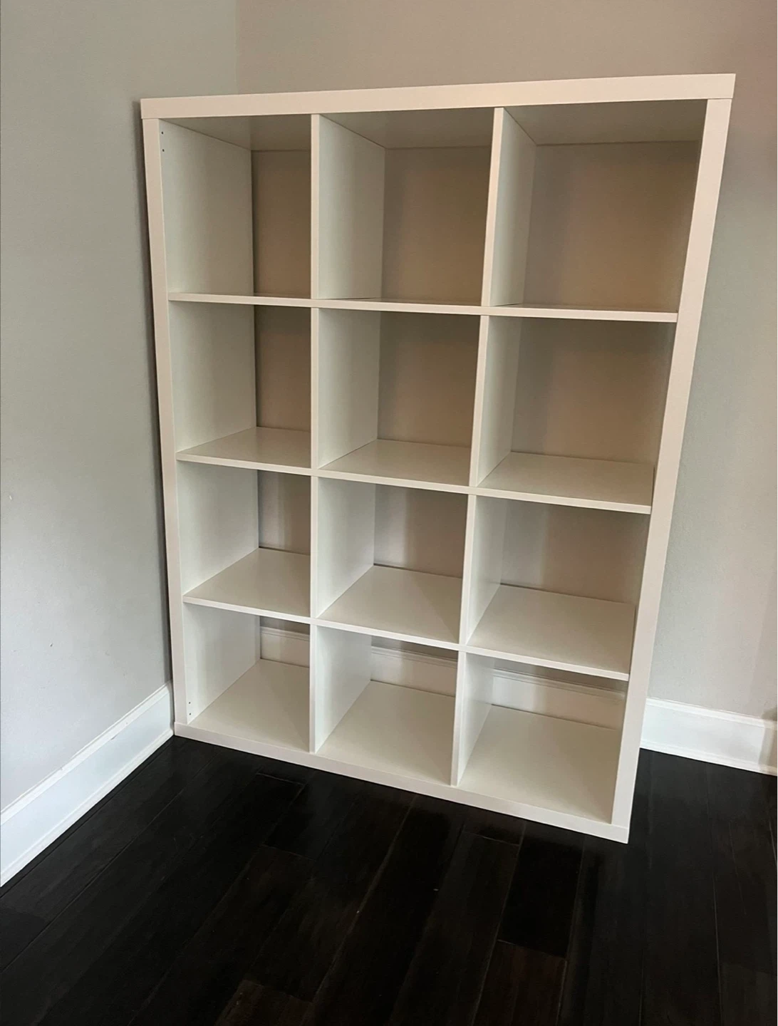 IKEA KALLAX white storage shelf 3x4