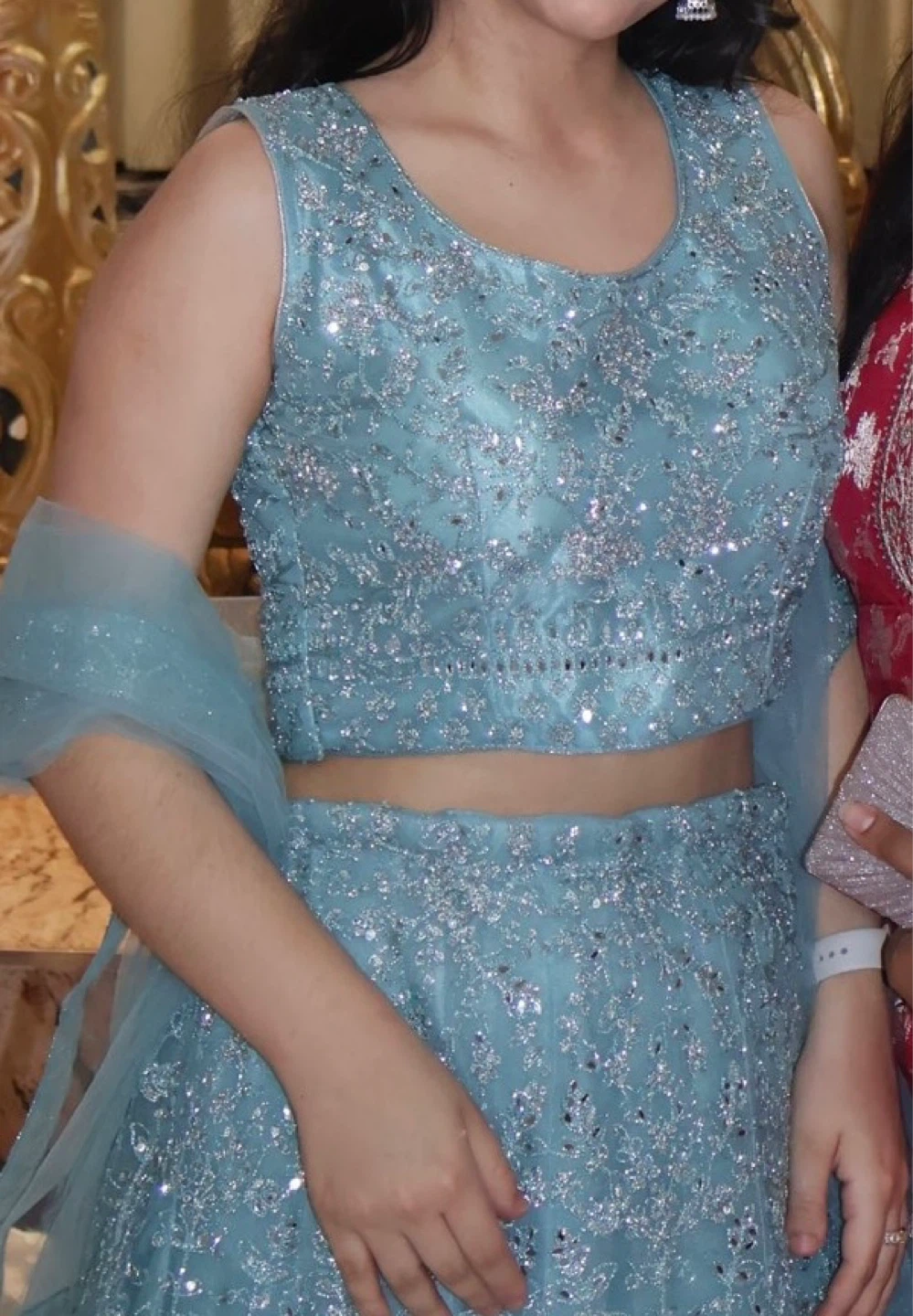 Sparkly Blue Lehanga Choli with Dupatta - photo 3
