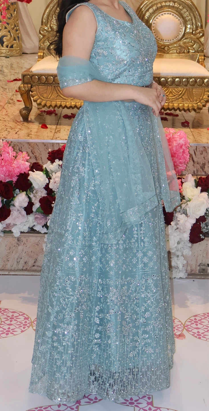 Sparkly Blue Lehanga Choli with Dupatta