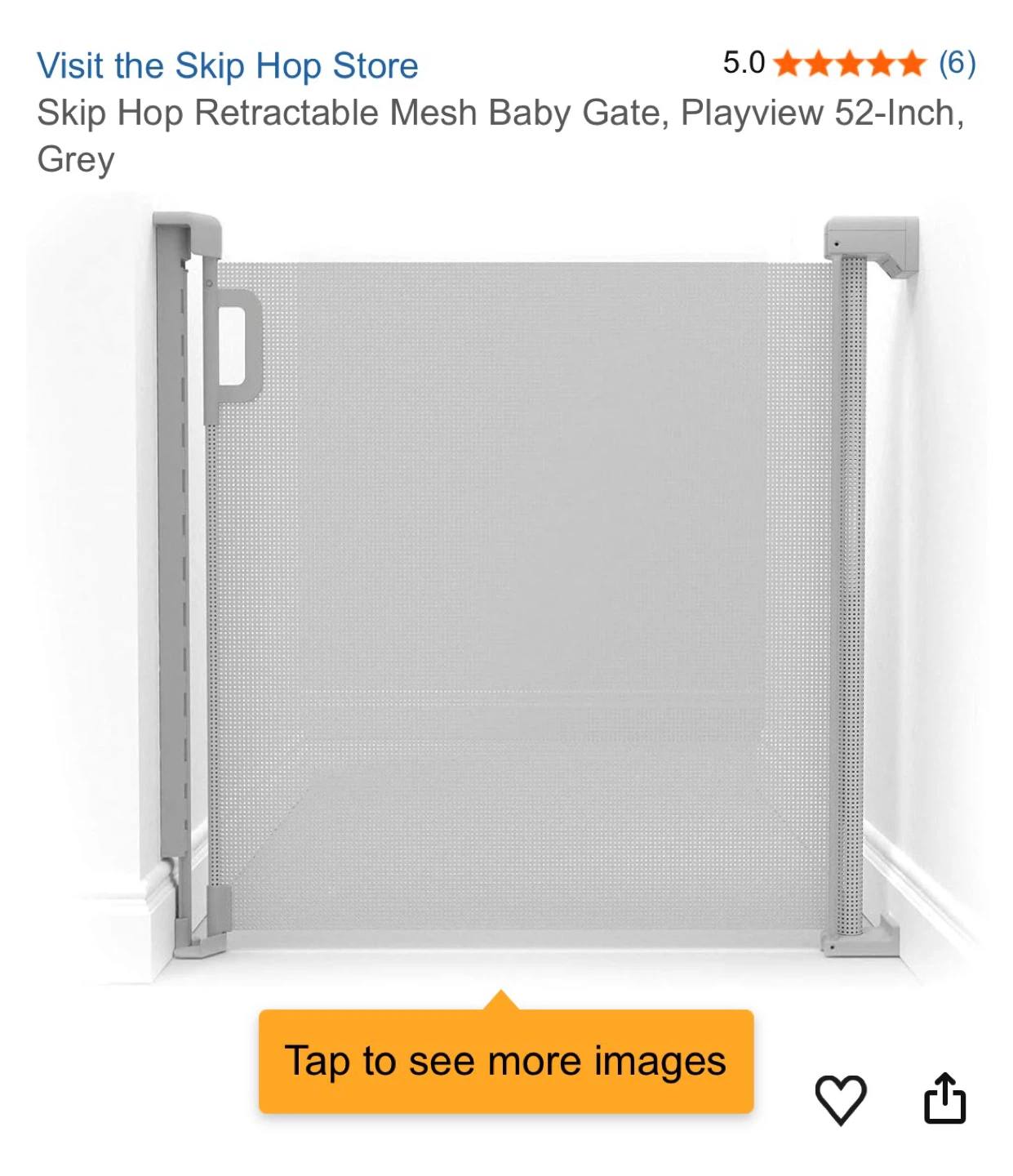 Skip Hop Playview Retractable Mesh Baby Gate - Grey