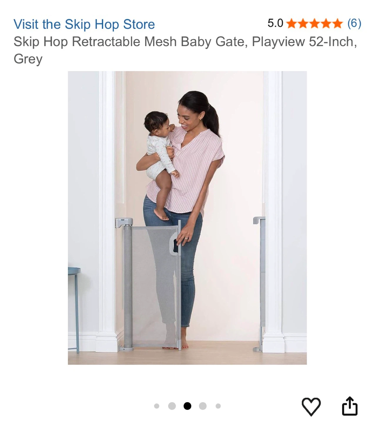 Skip Hop Playview Retractable Mesh Baby Gate - Grey - photo 2
