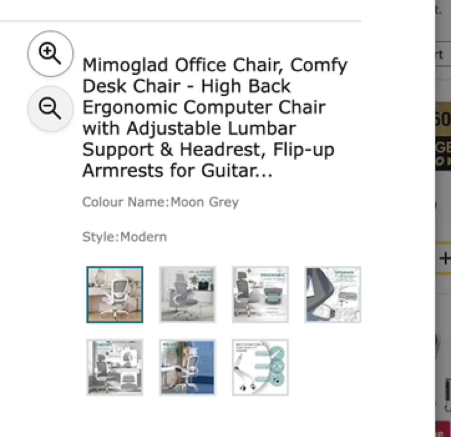 Mimoglad Ergonomic Office Chair - Moon Grey - photo 4
