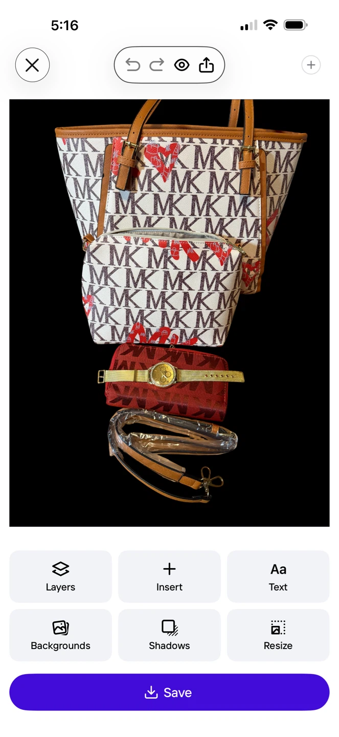 Michael Kors Tote Bag, Pouch, Watch, and Strap Set