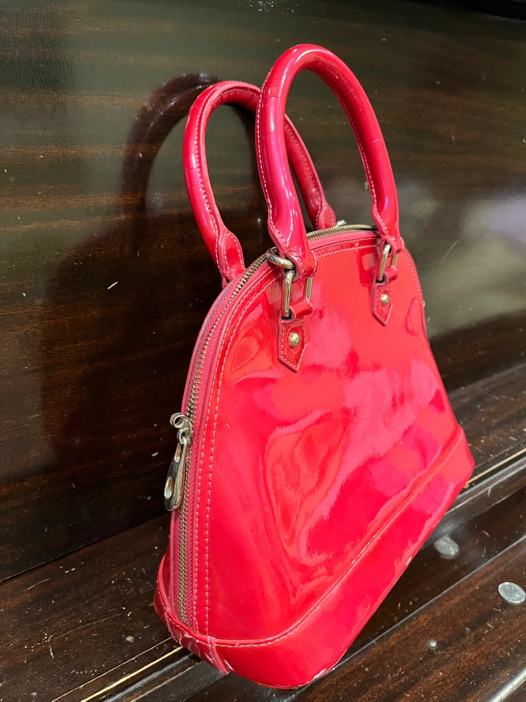 Red Patent Leather Dome Handbag - photo 2