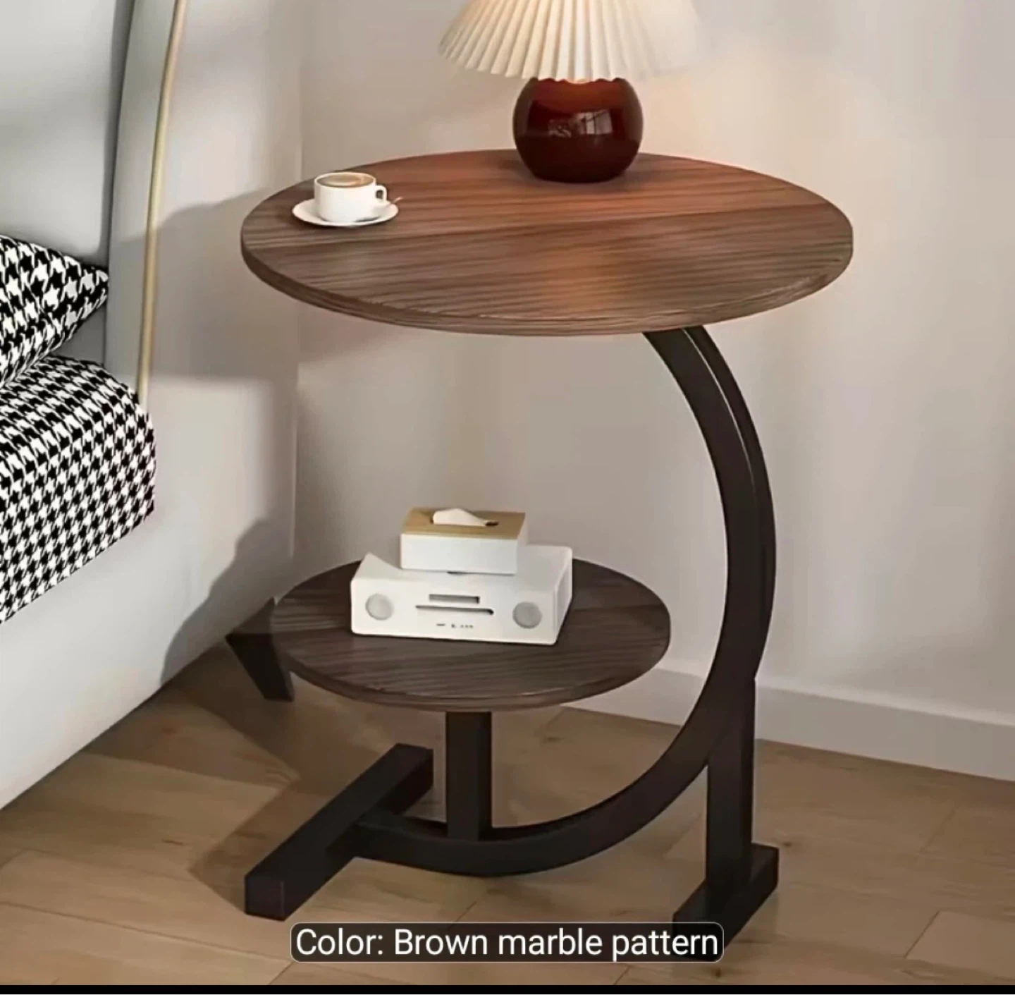 Round Two-Tier Side Table