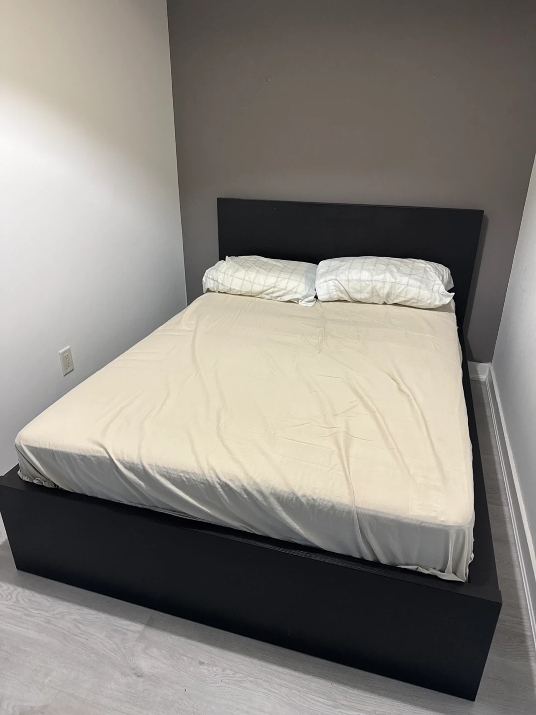IKEA MALM Black Platform Bed Frame with Storage Drawers - photo 3