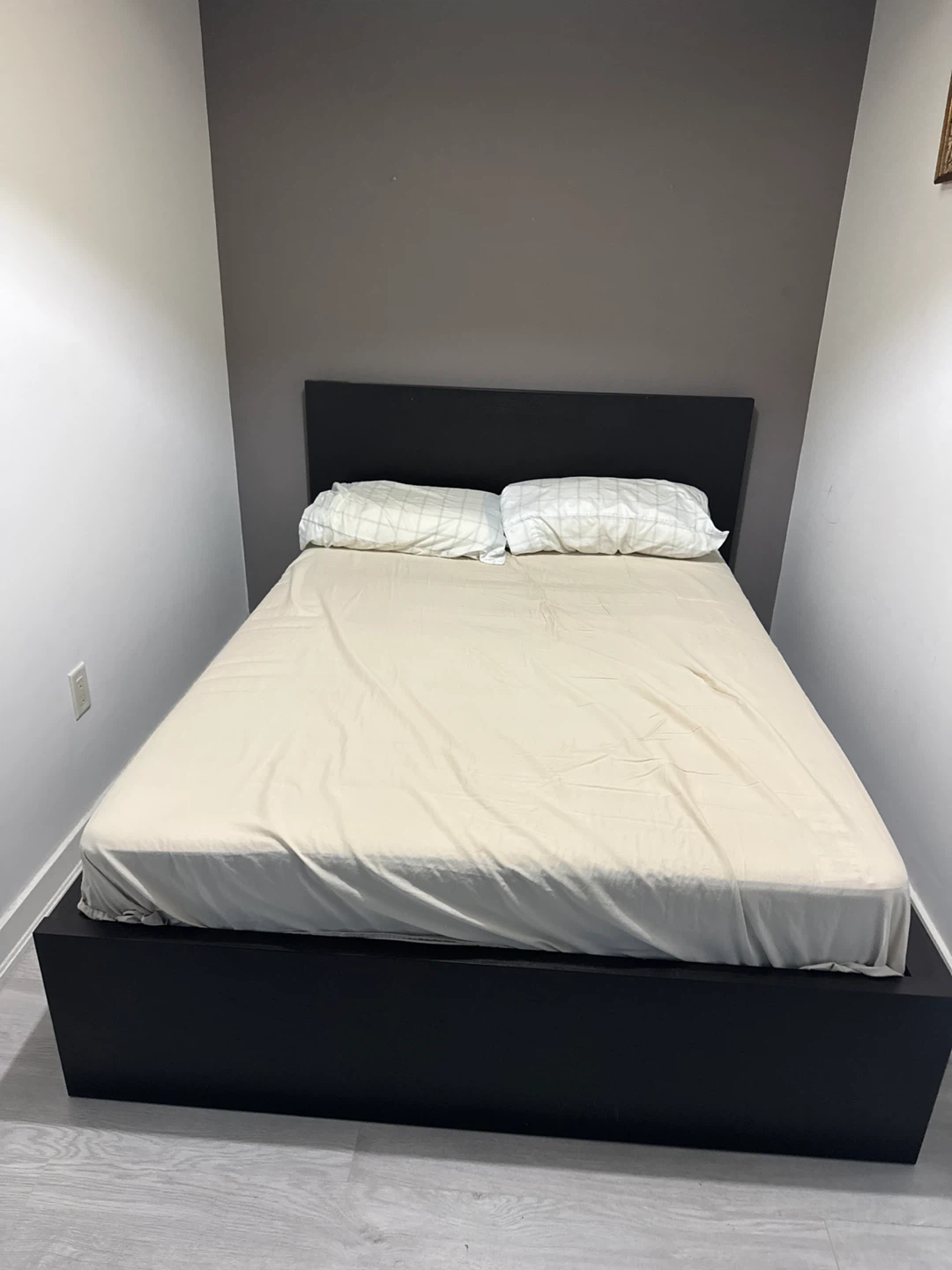 IKEA MALM Black Platform Bed Frame with Storage Drawers - photo 2