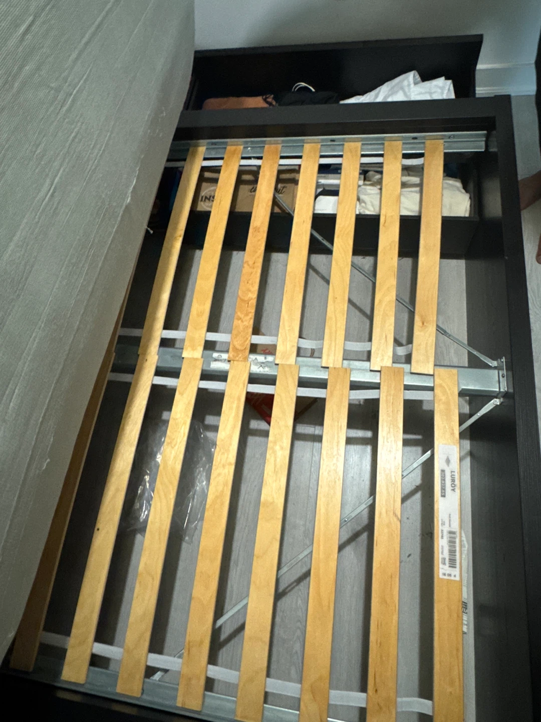 IKEA MALM Black Platform Bed Frame with Storage Drawers - photo 4