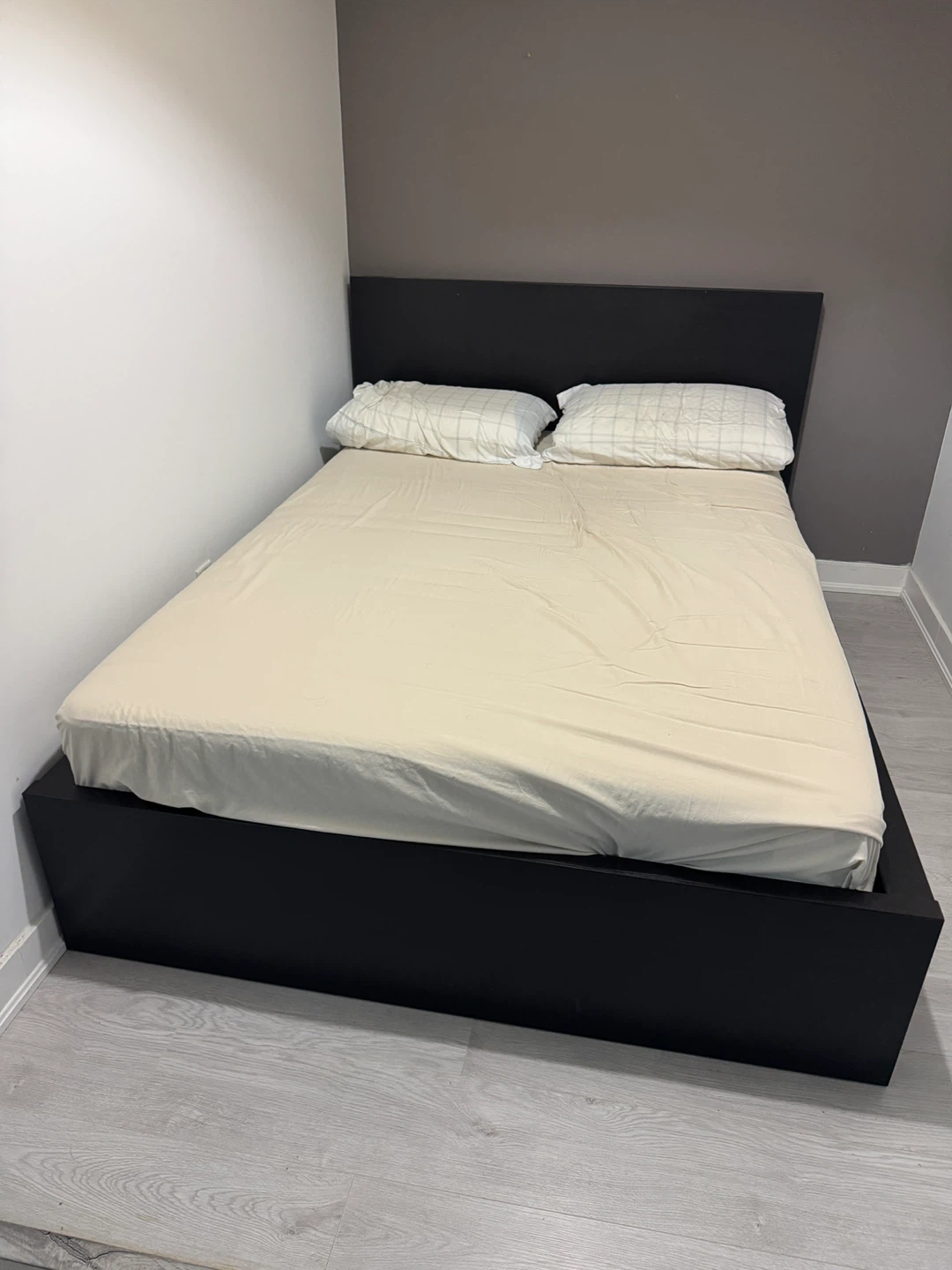 IKEA MALM Black Platform Bed Frame with Storage Drawers - photo 5