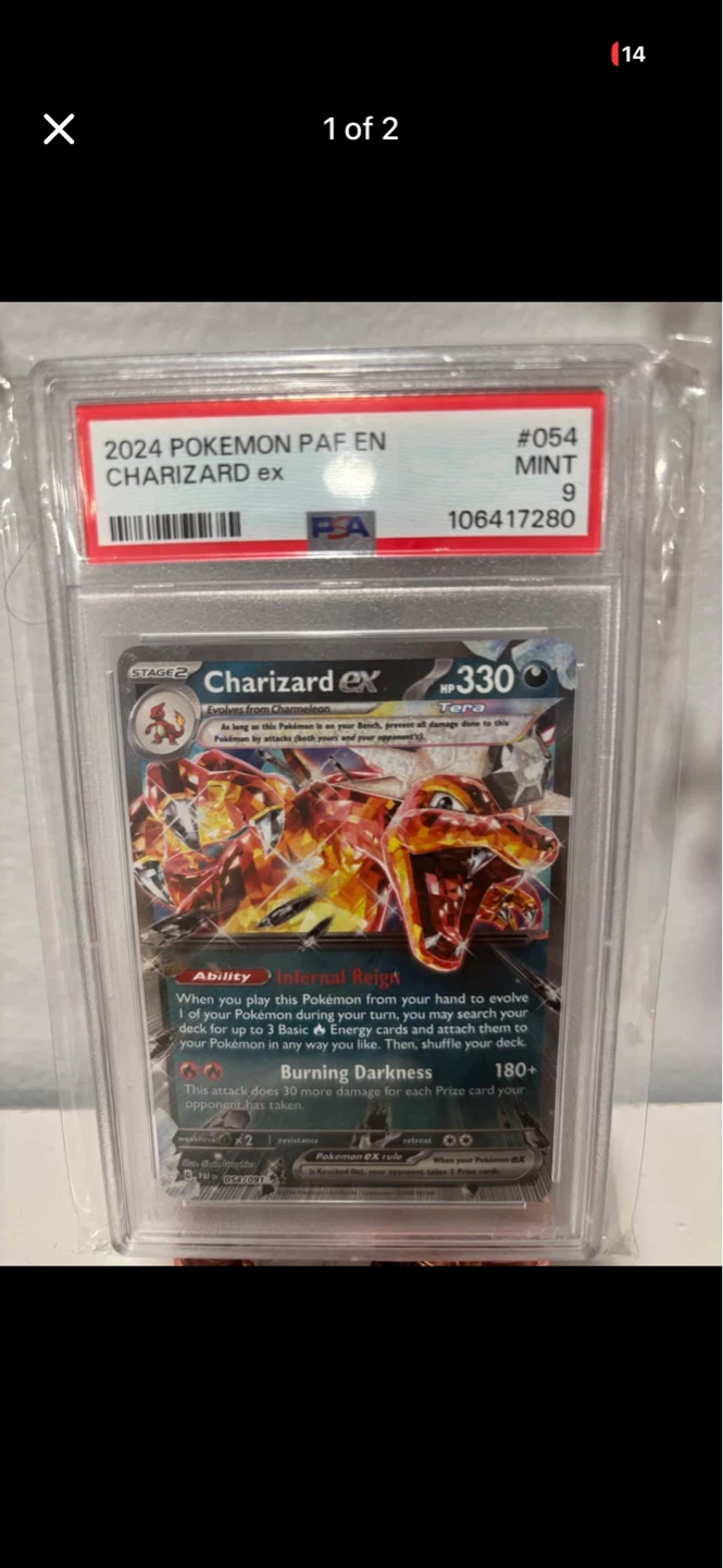 2024 Pokemon Charizard EX PSA 9 Mint Card
