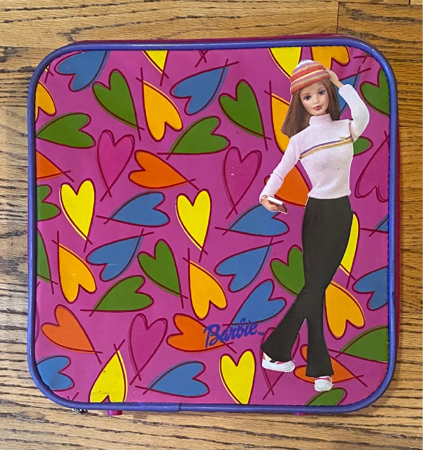 Barbie Pink Small Suitcase with Heart Pattern