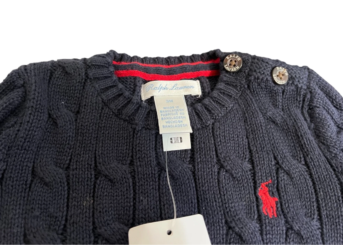 Ralph Lauren Baby Cable Knit Sweater – 3M Navy Blue BNWT - photo 2