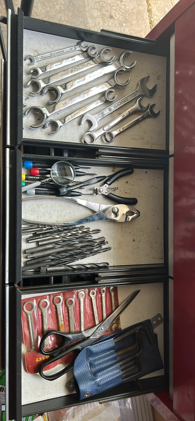 Red Metal Toolbox Filled with Assorted Tools - photo 4