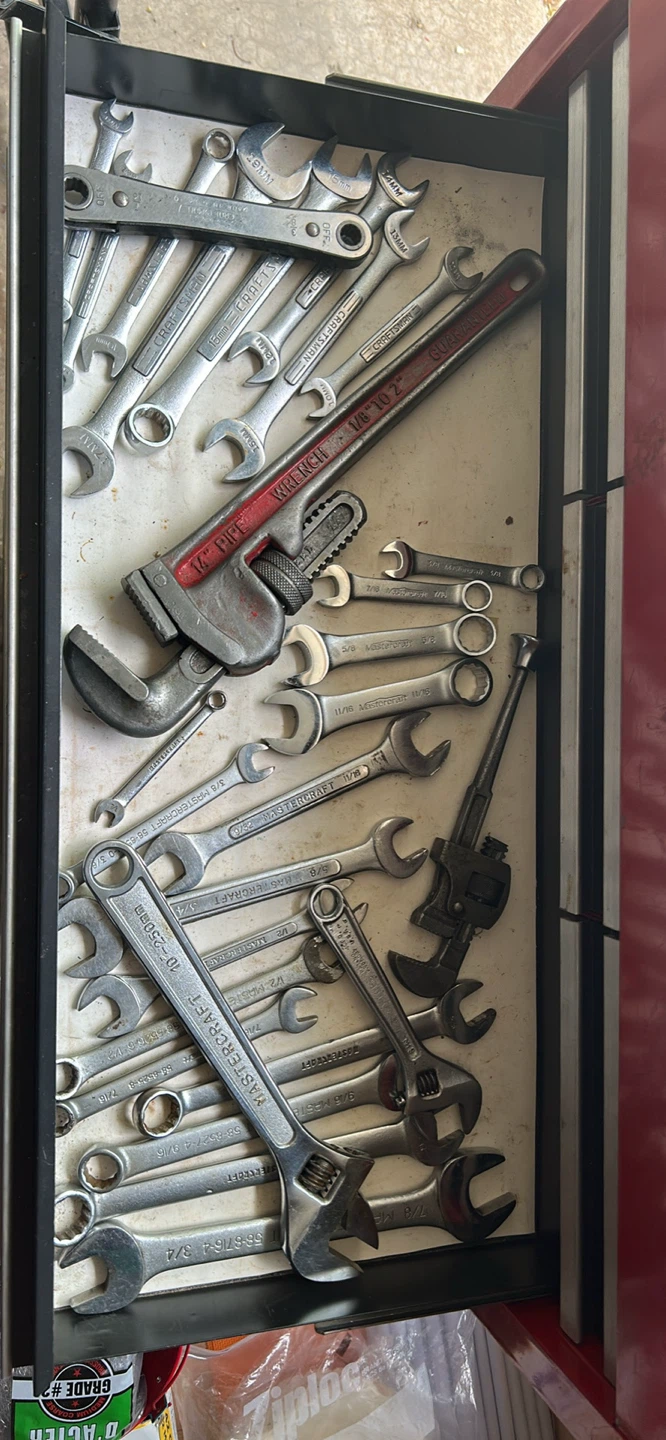 Red Metal Toolbox Filled with Assorted Tools - photo 5