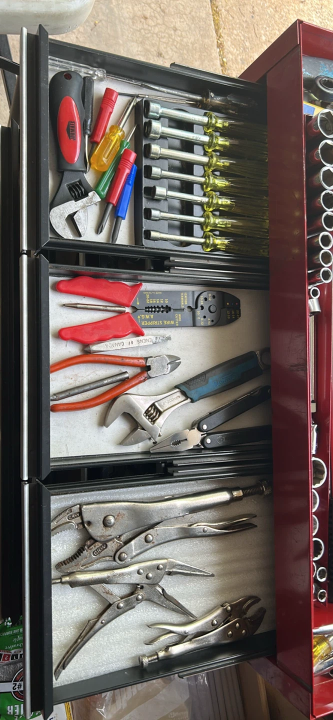 Red Metal Toolbox Filled with Assorted Tools - photo 3