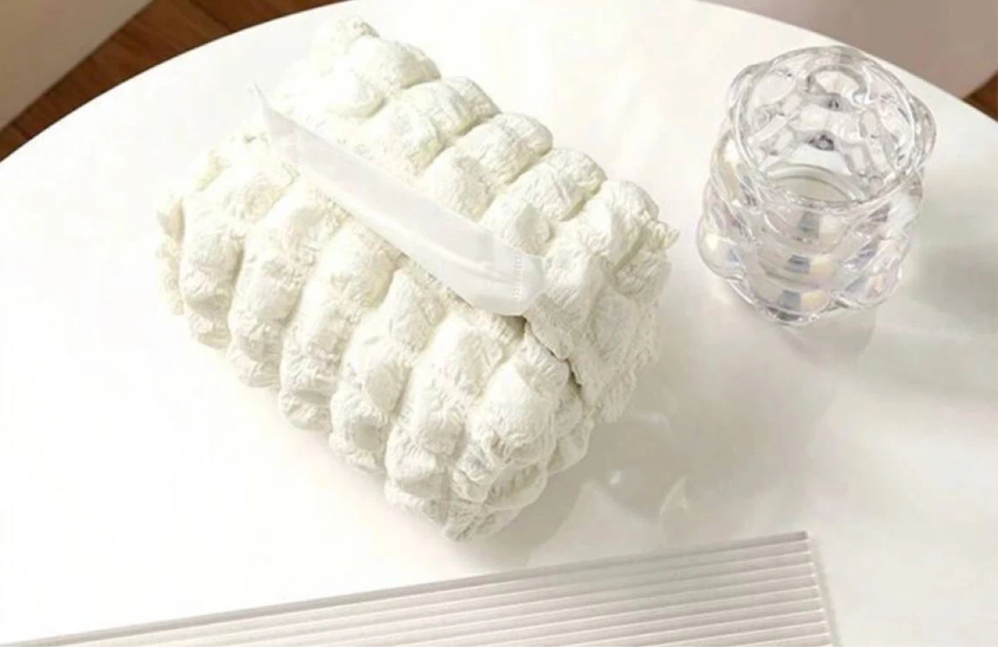 White Tissue Box Cover soft