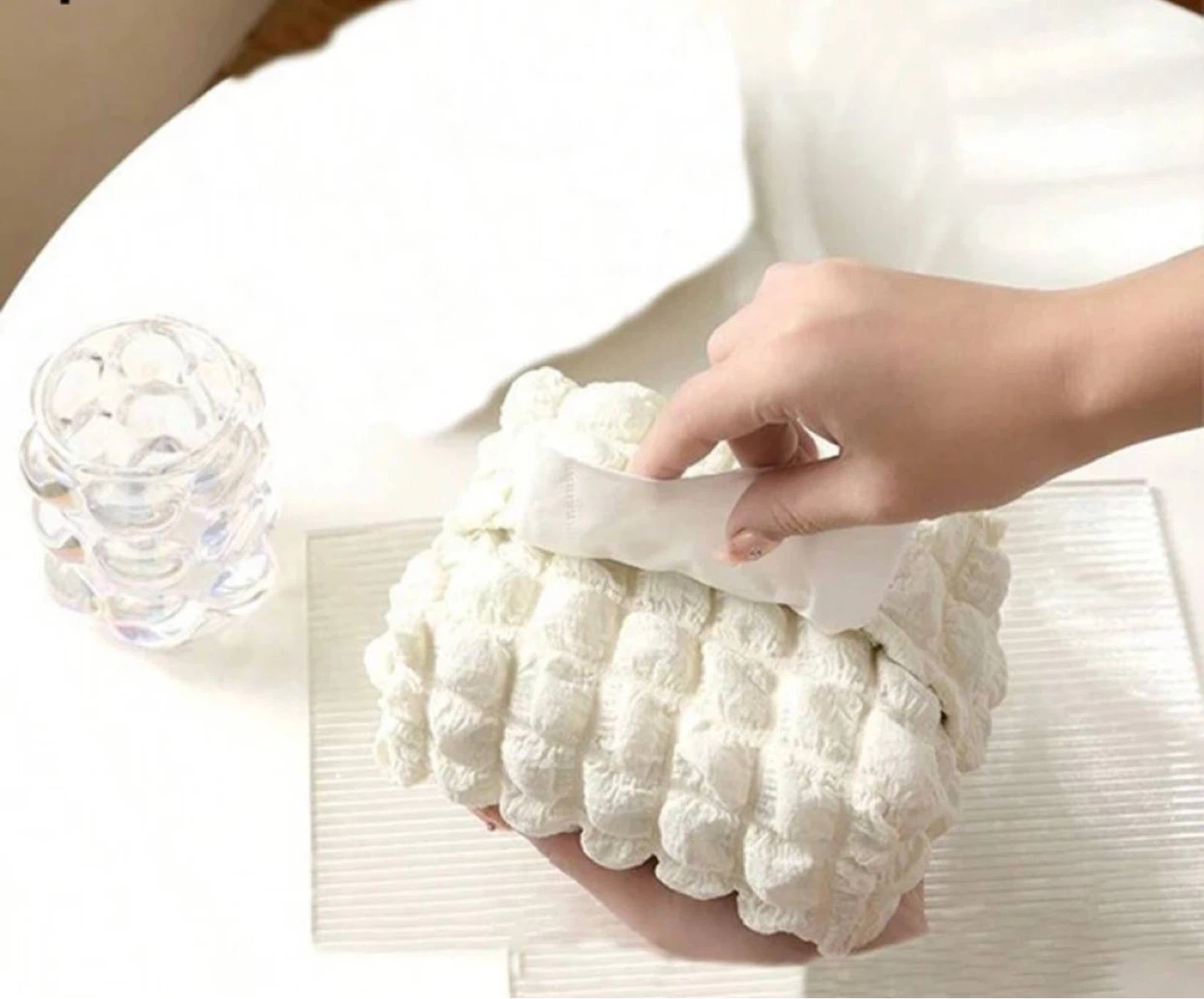 White Tissue Box Cover soft - photo 5