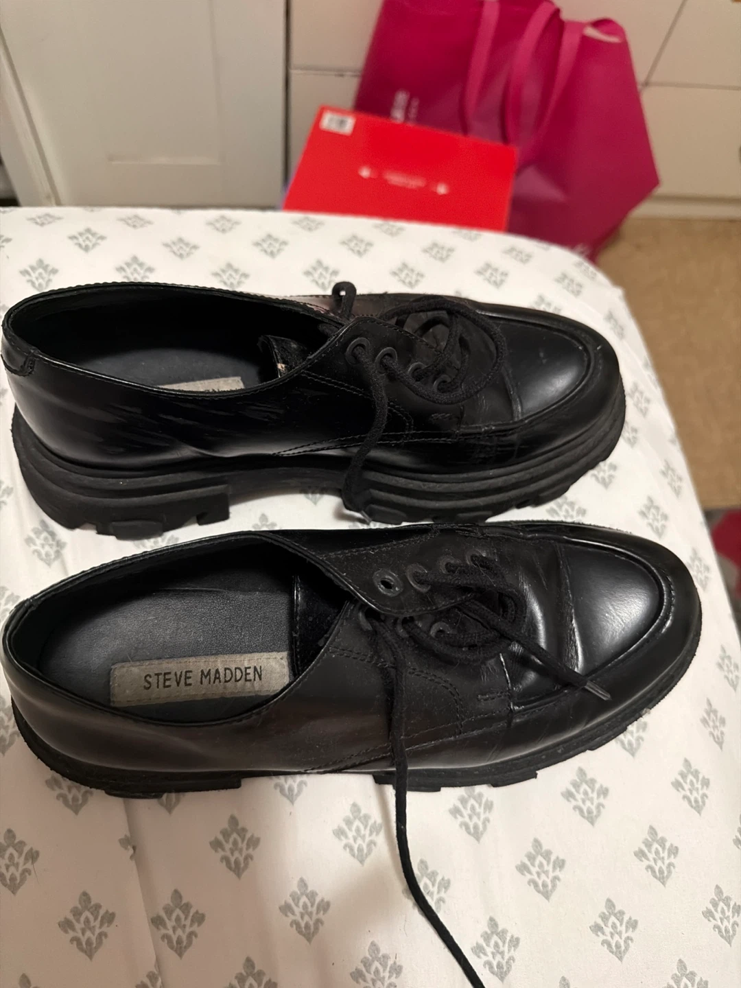 Steve Madden Black Chunky Platform Loafers - photo 2