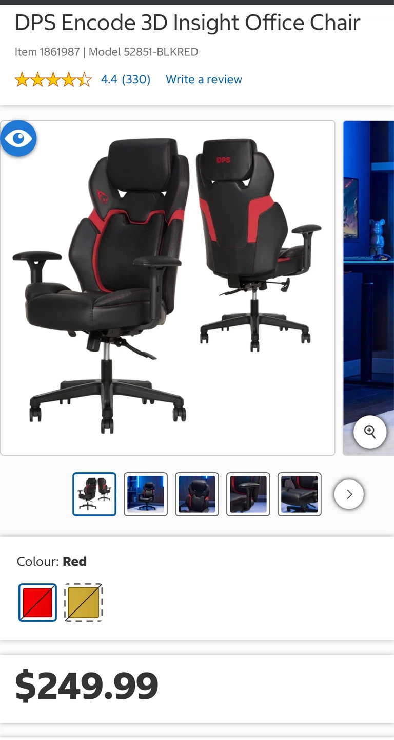 DPS Encode 3D Insight Office Chair - Black/Red - photo 5
