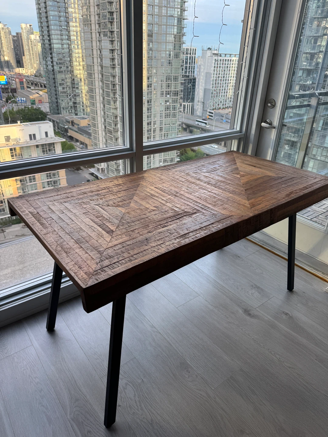 Structube Wood Dining Table with Black Metal Legs - photo 3