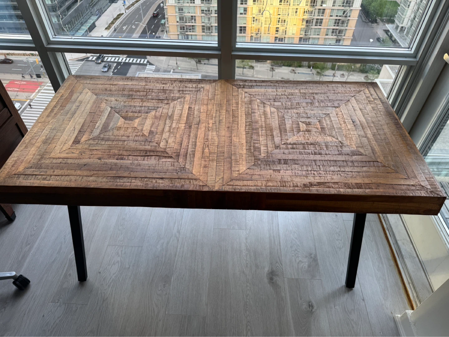 Structube Wood Dining Table with Black Metal Legs - photo 2