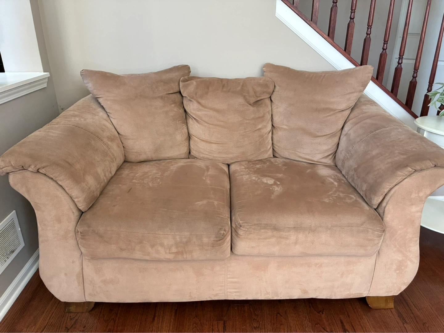 Tan Suede Sofa