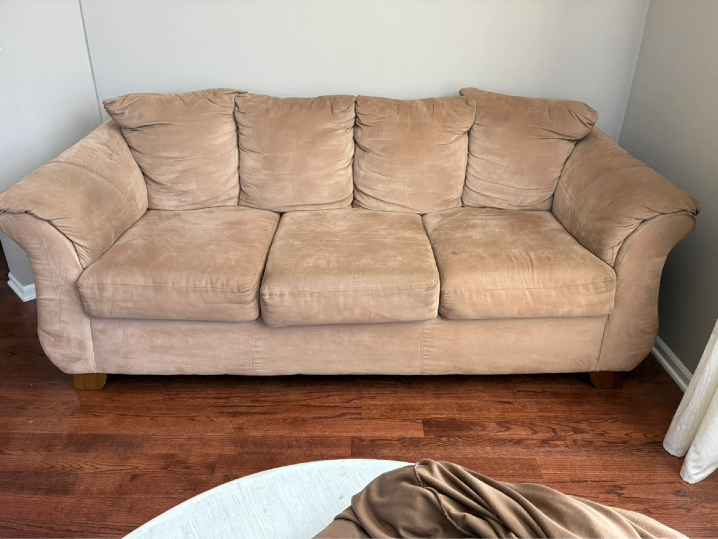 Tan Suede Sofa - photo 2