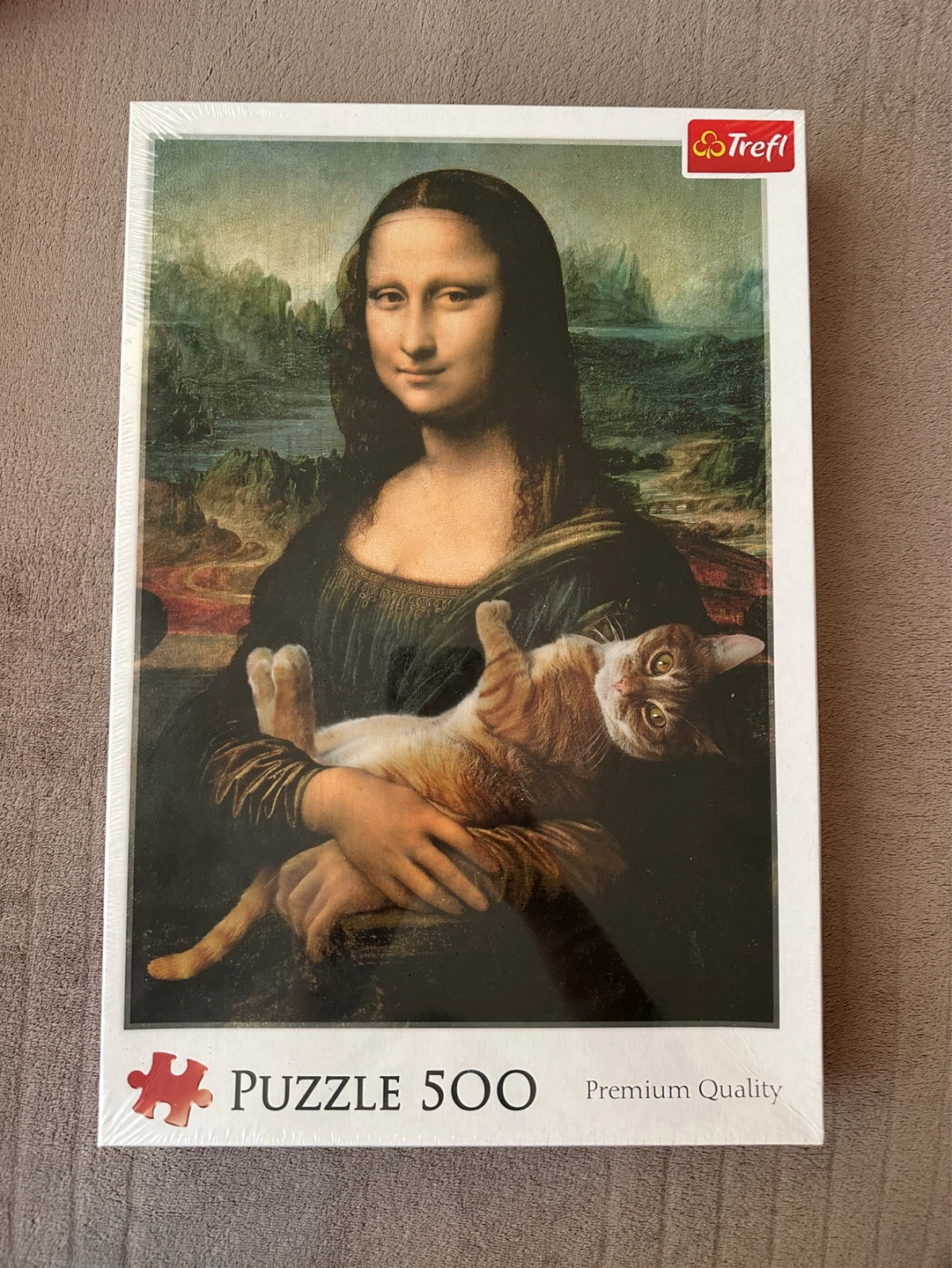 NEW Trefl 500 Piece Puzzle - Mona Lisa and Purring Kitty