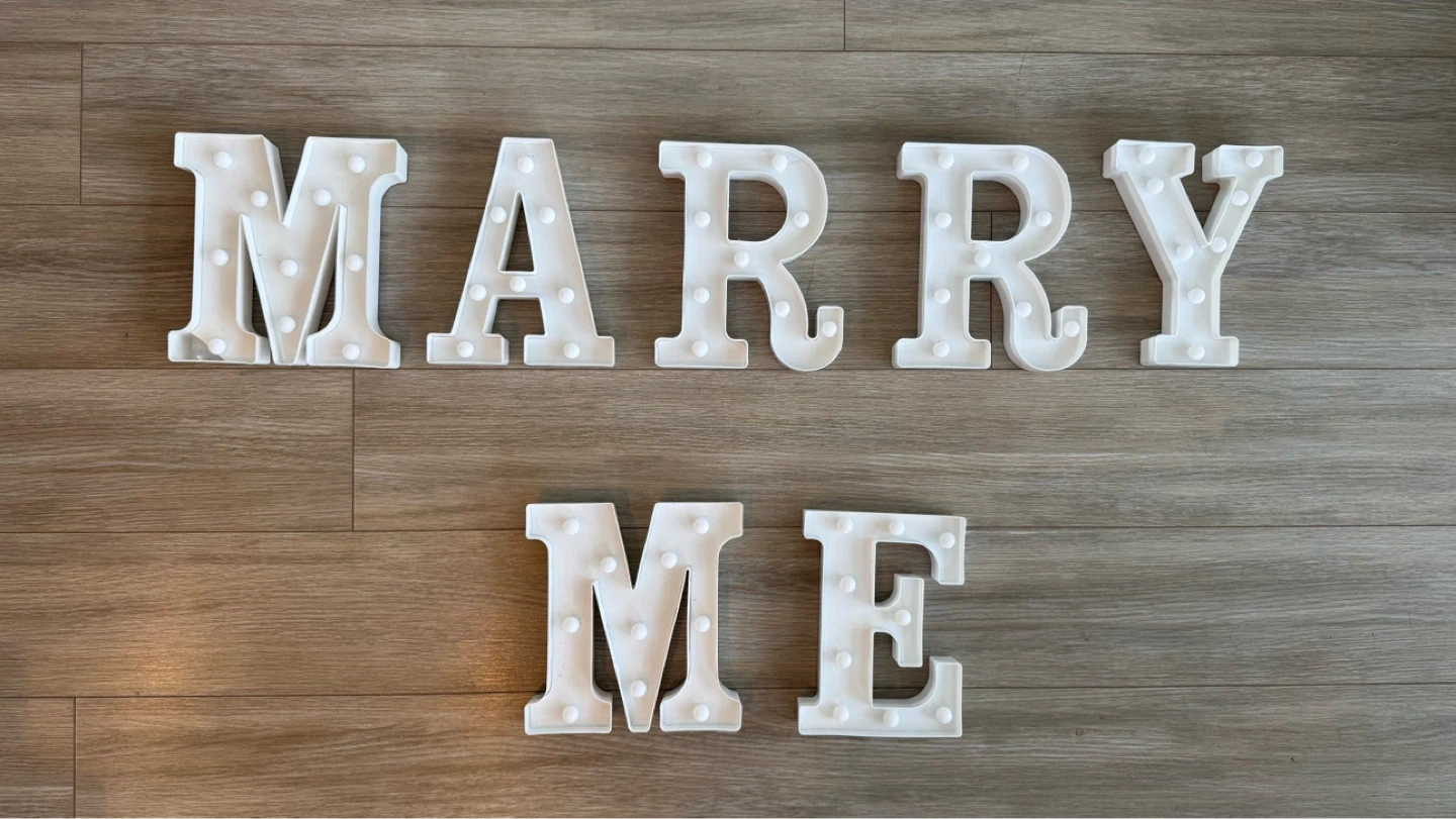 Marry Me Light Up Letters