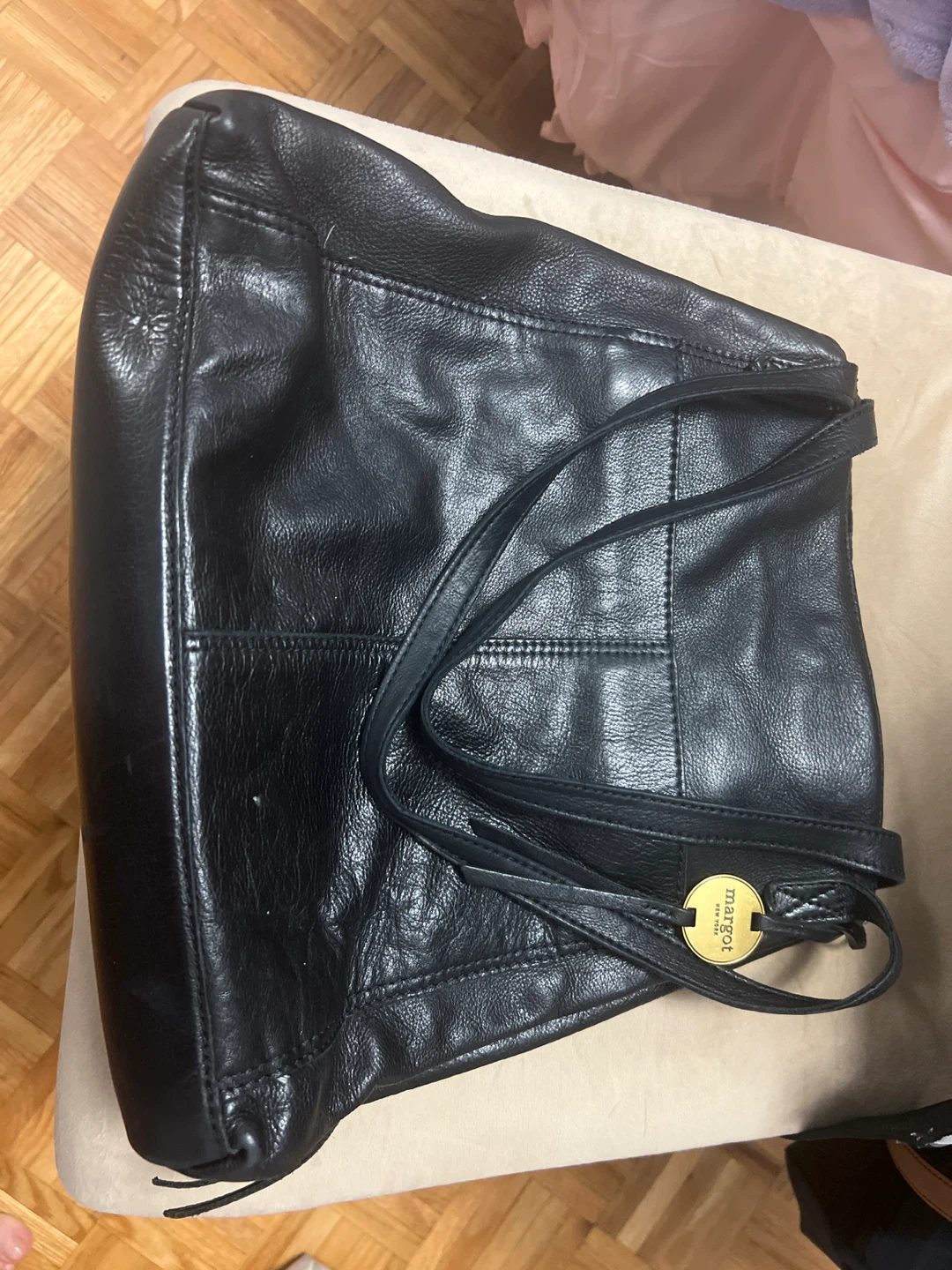 Margot New York Black Genuine Leather Shoulder Bag