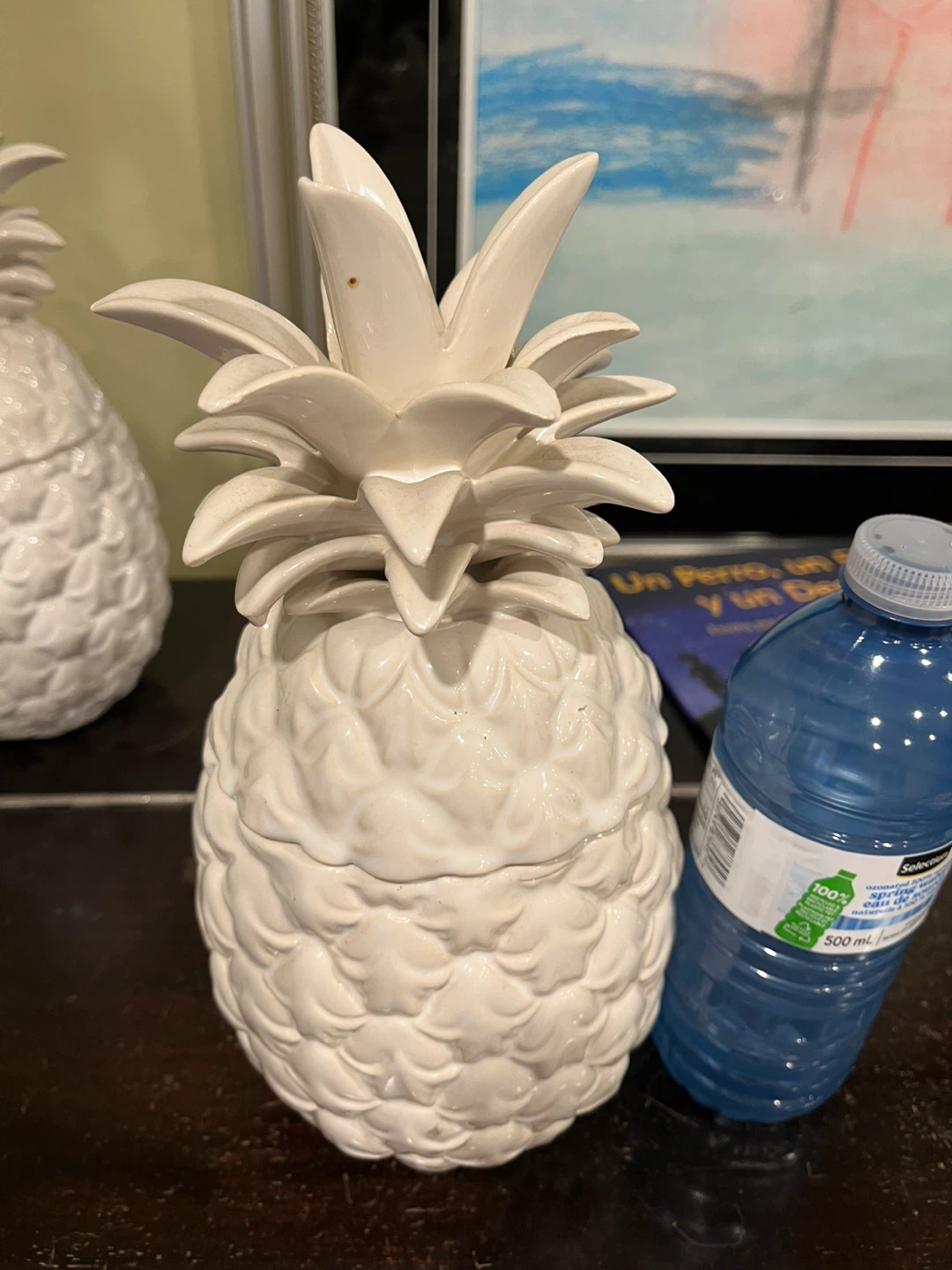 White Ceramic Pineapple Candle Jar