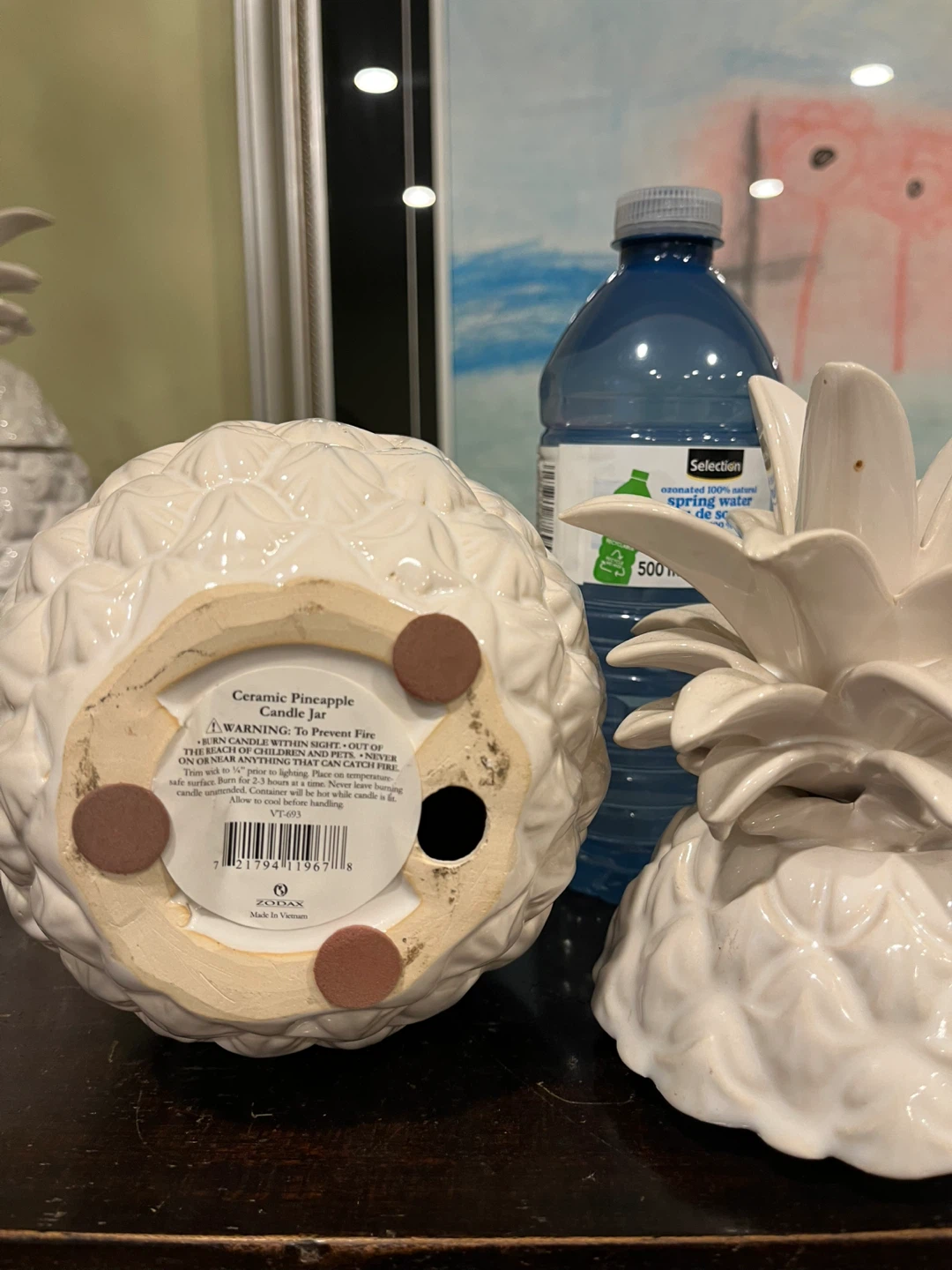 White Ceramic Pineapple Candle Jar - photo 4