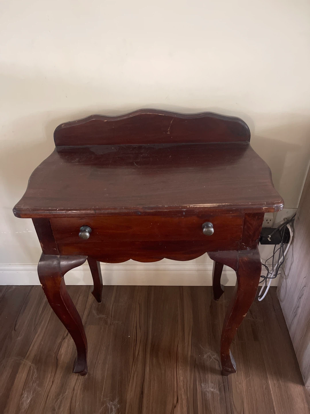 Antique Wood Accent Table with Drawer