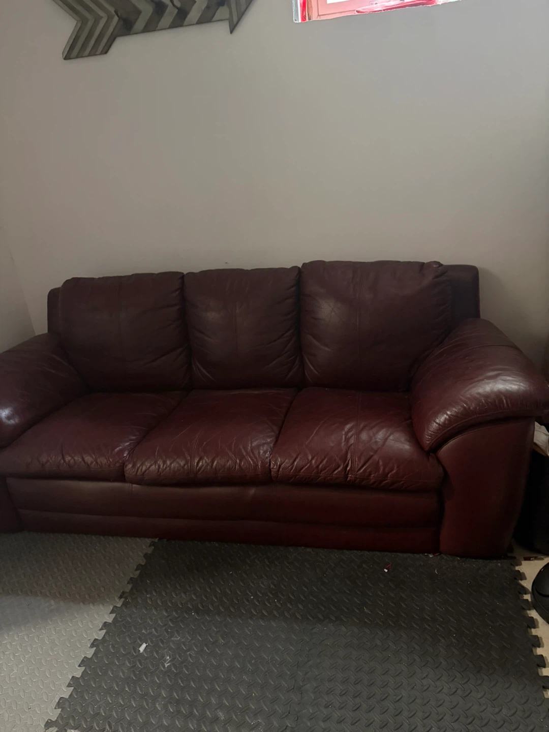 Burgundy Leather Couch