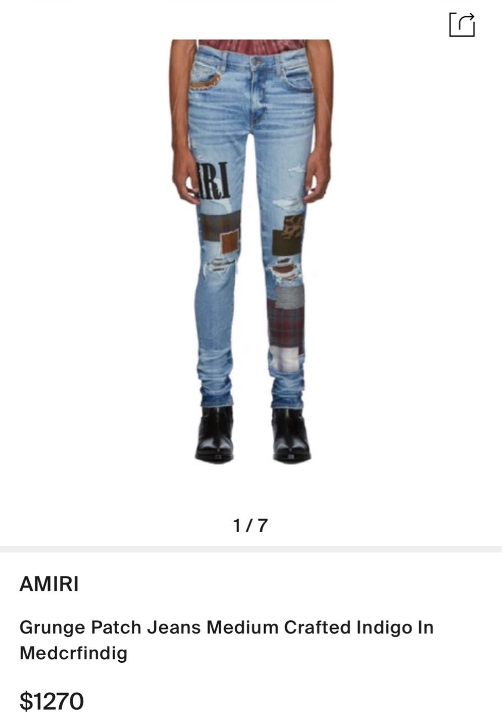 Amiri Grunge Patch Jeans - photo 3