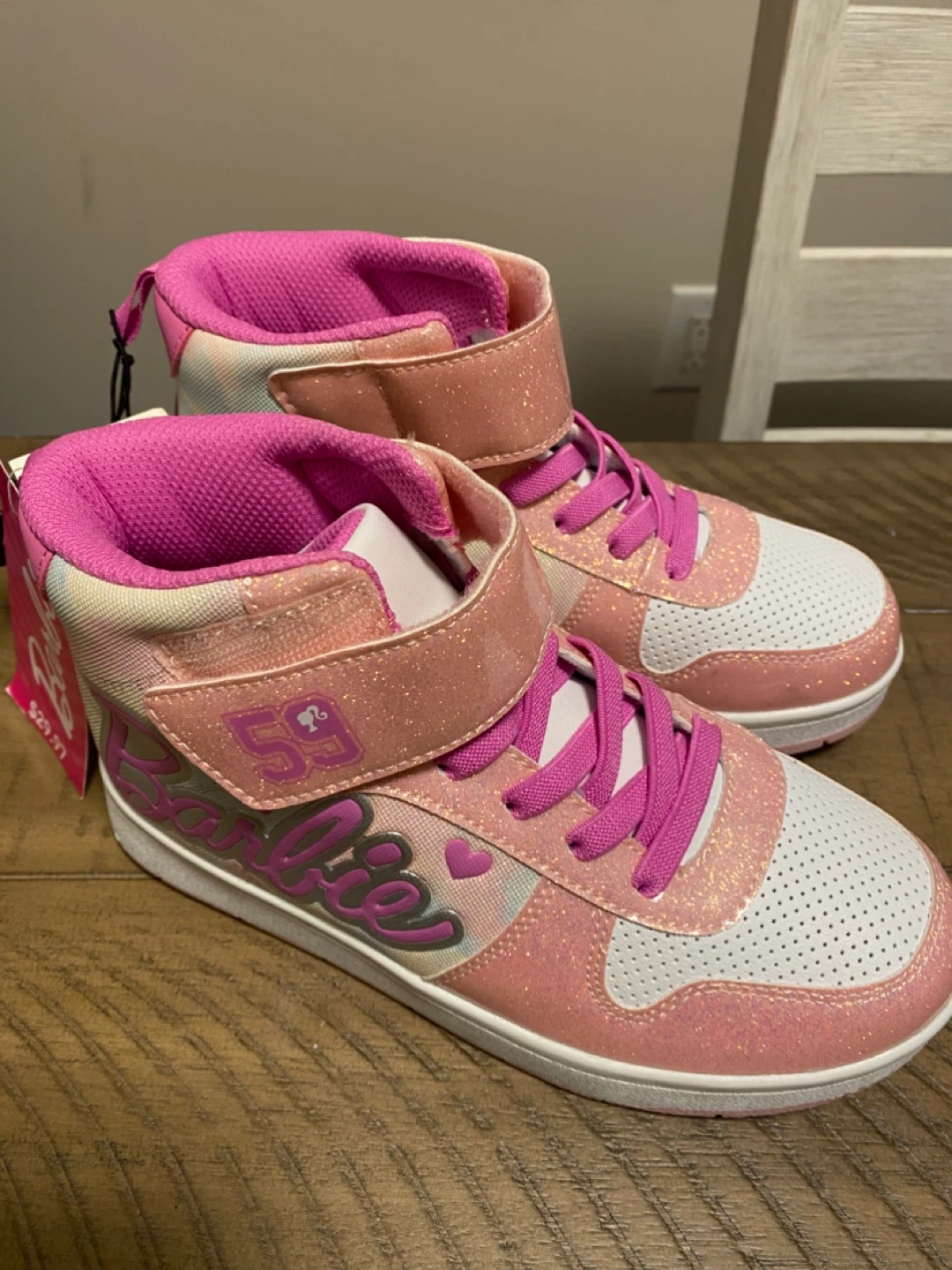 Barbie Pink High-Top Sneakers - Size 2