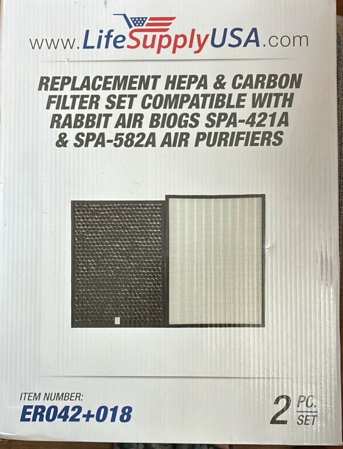 Replacement HEPA & Carbon Filter Set for Rabbit Air BioGS