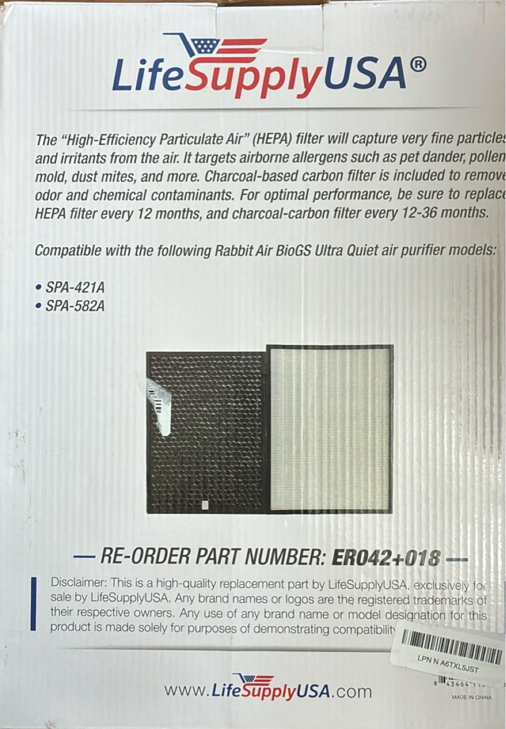 Replacement HEPA & Carbon Filter Set for Rabbit Air BioGS - photo 2