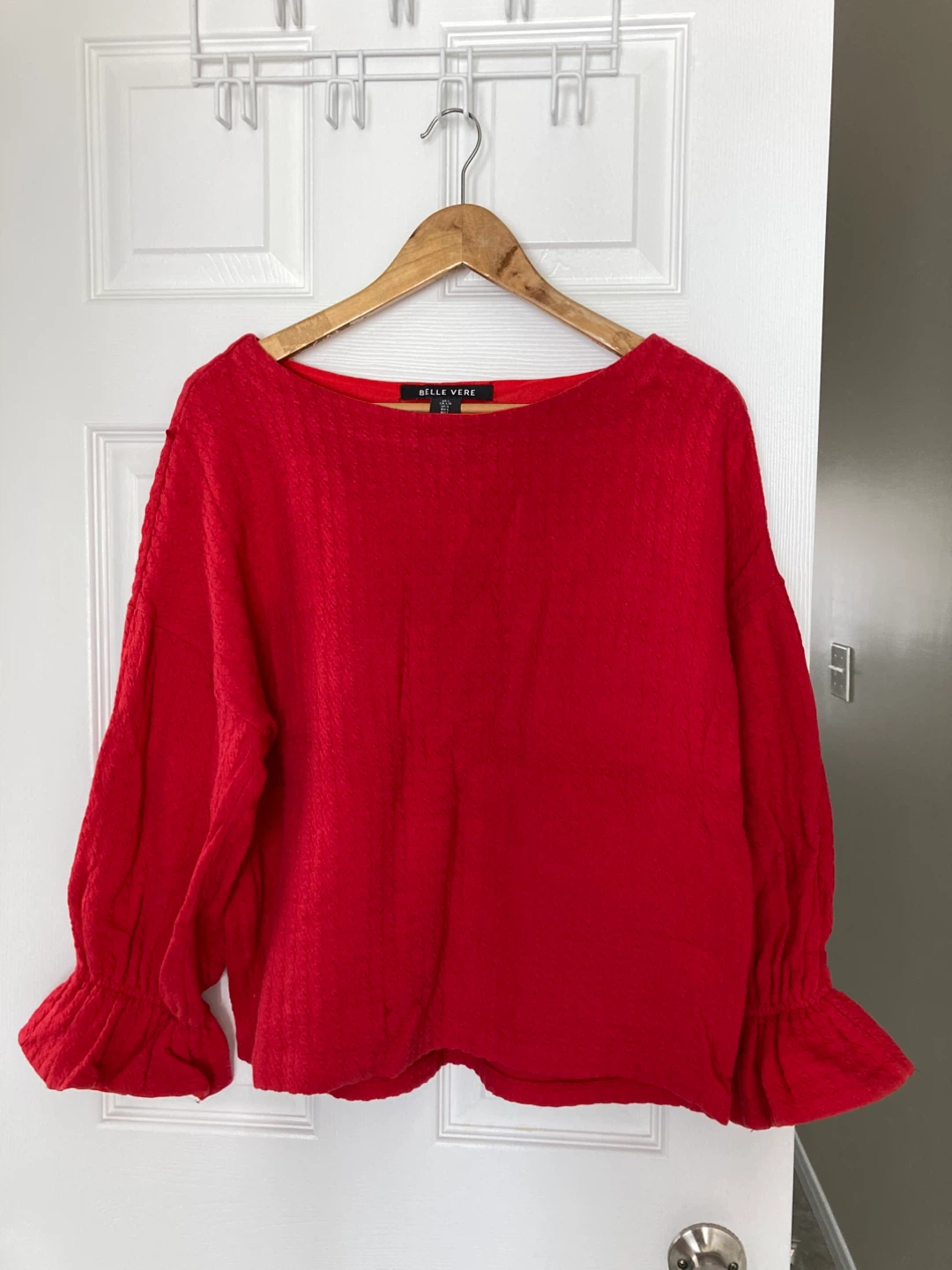 New Belle Vere Red Textured Top