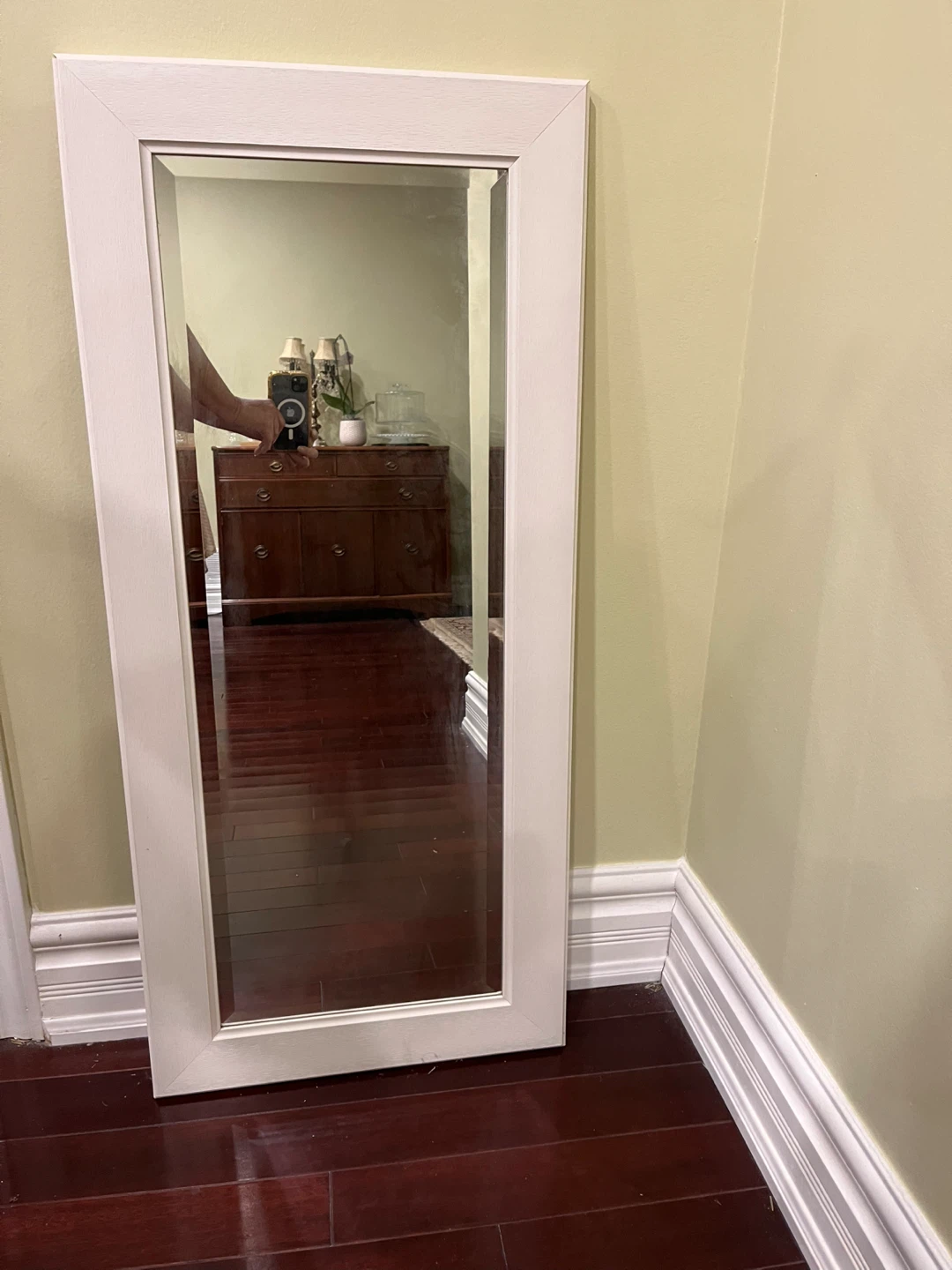 White Framed Mirror - photo 2