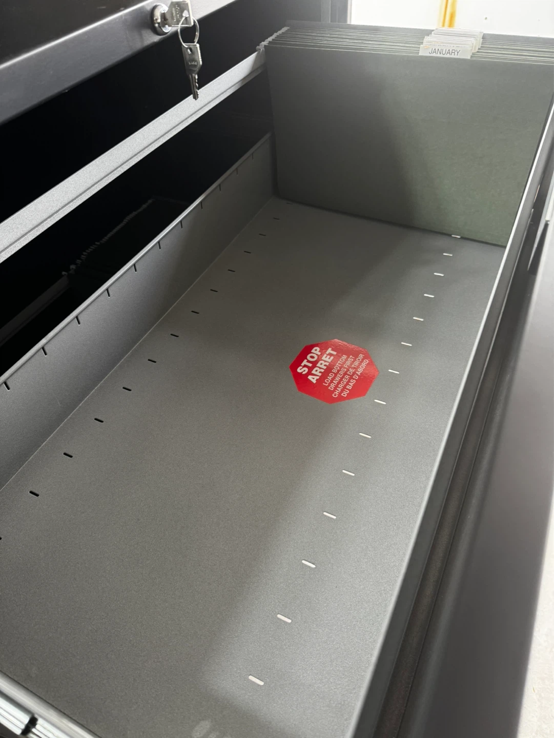 Black 4-Drawer Filing Cabinet with Lock & Keys - photo 5