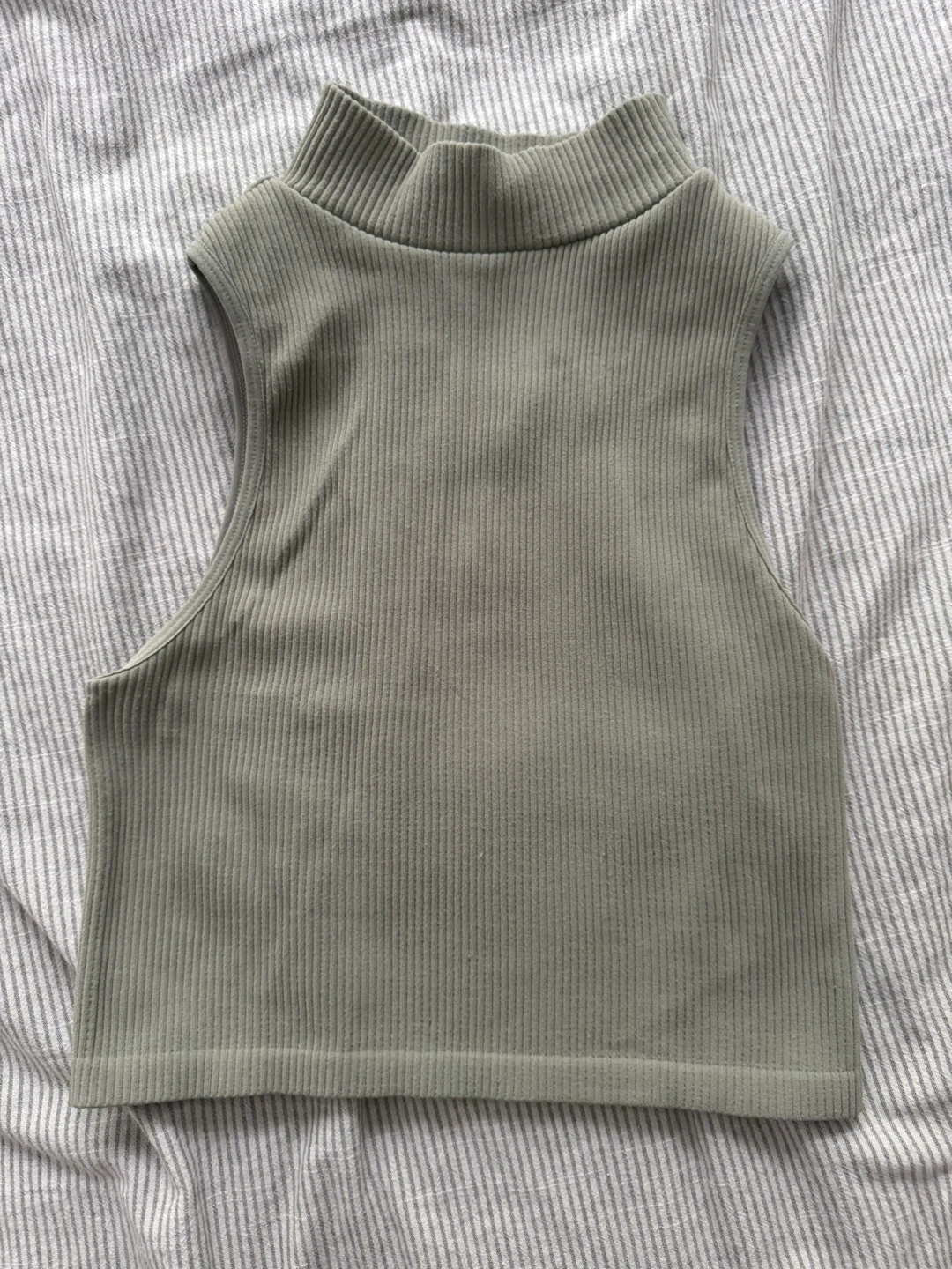 ZARA Ribbed Mock Neck Sleeveless Crop Top