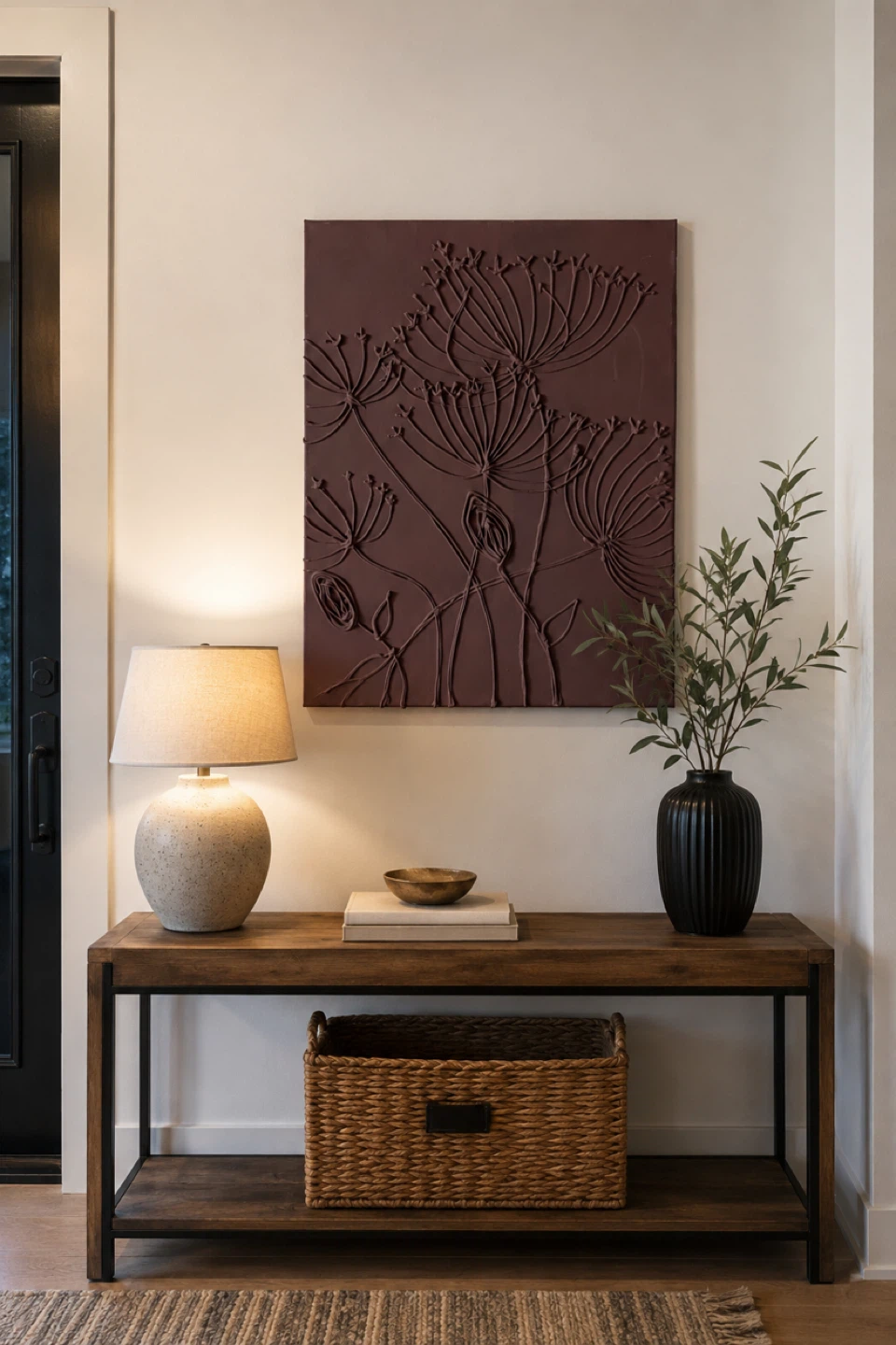 Warm Earth-Tone Wall Art | Handmade Textured Painting