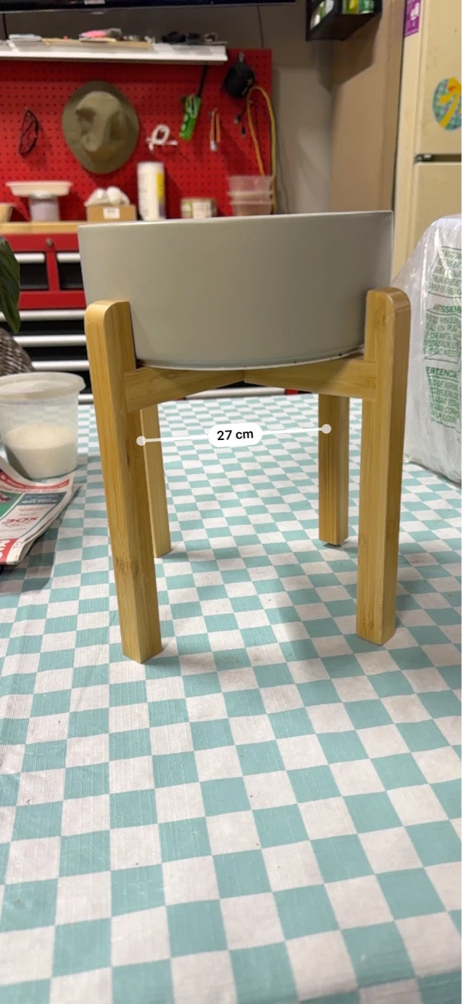 Ceramic Pet Bowl with Wooden Stand - photo 4