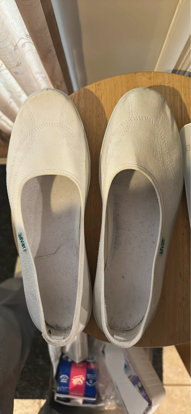 White Canvas Slip-on Shoes