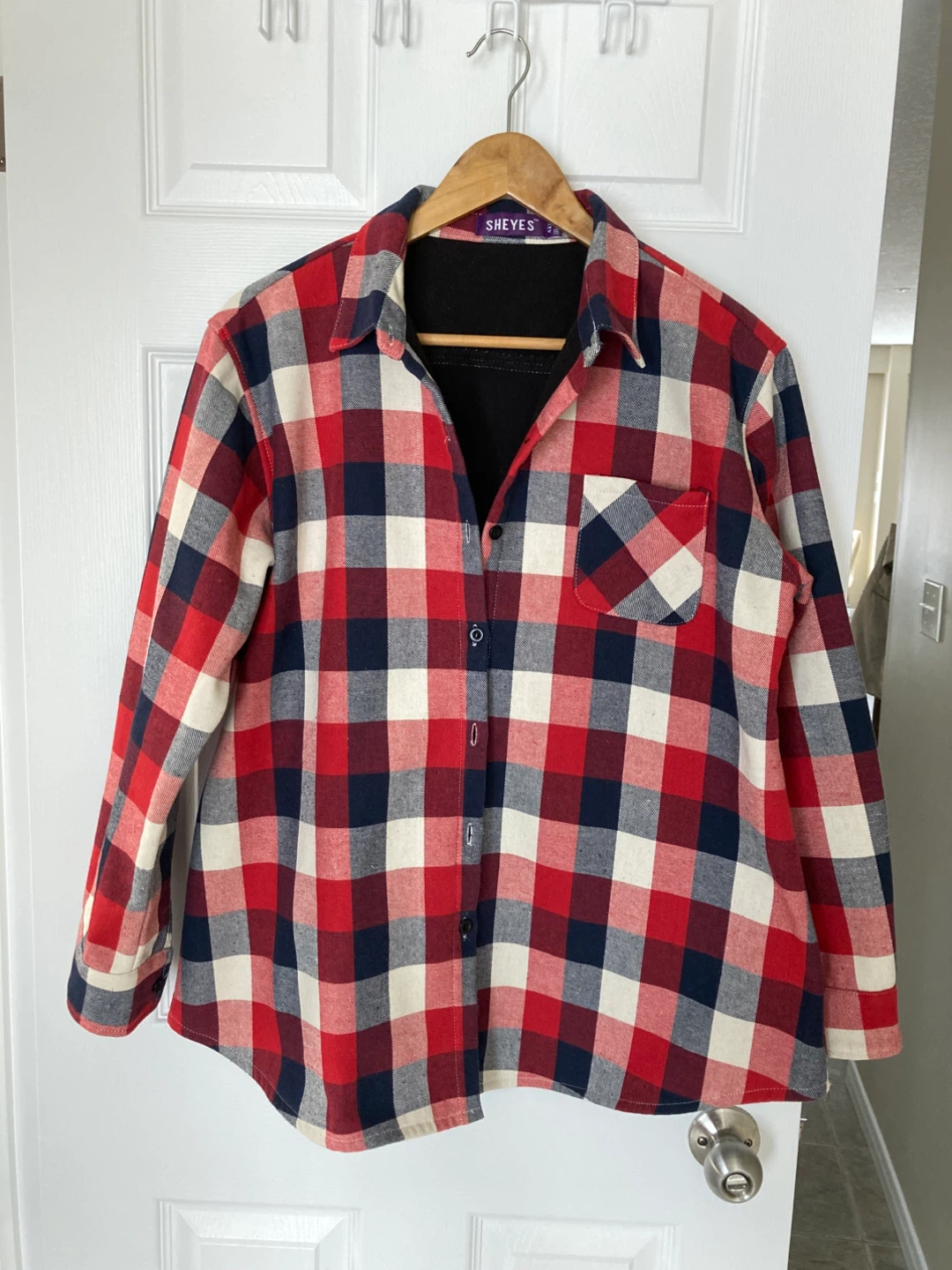 New SHEYES Plaid Flannel Shirt